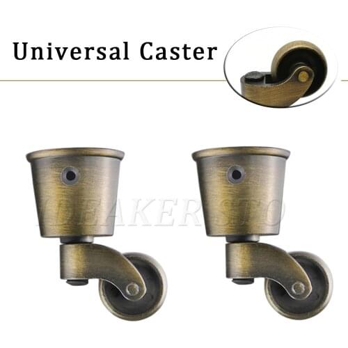 2/4Pack 360 Degree Rotation Caster Wheels Round Cup Zinc Alloy Casters Wheel Heavy Duty Wheel For Sofa Chair Cabinet Dresser