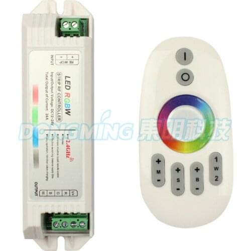 2.4G LED controller rf rgbw controller Touch panel 12V/24V 24A Finger touch ring Remote 432Watt for LED RGBW Strip,5set/lot