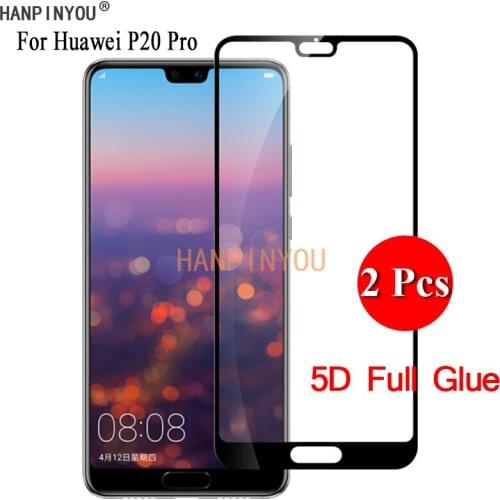 2 Pcs/Lot For Huawei P20 Pro P20pro 6.1" 5D Full Glue Full Cover Screen Protector Tempered Glass Protective Film + Clean Tools