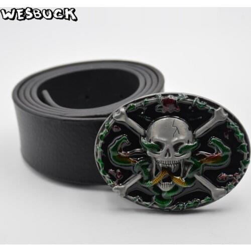 5 PCS MOQ WesBuck Brand Oval Belt Buckle For Mens Accessories Metal Buckles With PU Belt