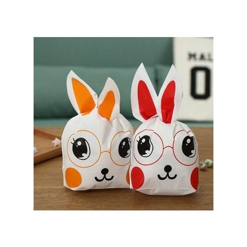 500pcs rabbit ear plastic packaging/cookie candy food/wedding party baby shower/cellophane package