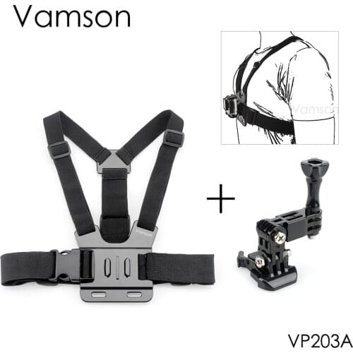 Vamson for GoPro Accessories Chest Body Harness Belt Strap Mount Adjustable For Gopro Hero 5 4 7 6 for SJCAM for Xiaomi VP203A