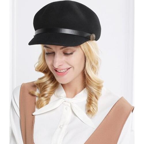 Beret Hat Female Wool Vintage Berets Hats Women British Retro Autumn Winter Painter Cap Lady Korean High Fashion Warm Caps H6825