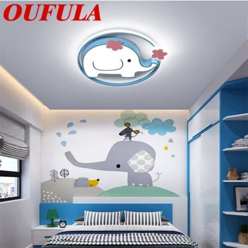 OUFULA Childrens Ceiling Lamp 220V 110V elephant Modern Fashion Suitable For Childrens Room Bedroom Kindergarten