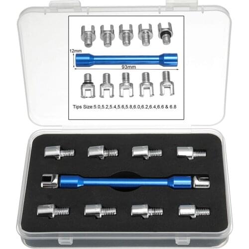 For Most Motorbikes Mofaner 1 Set Blue Motorcycle Spoke Wrench And 10 Pieces Hardened Tips 5.0~6.8