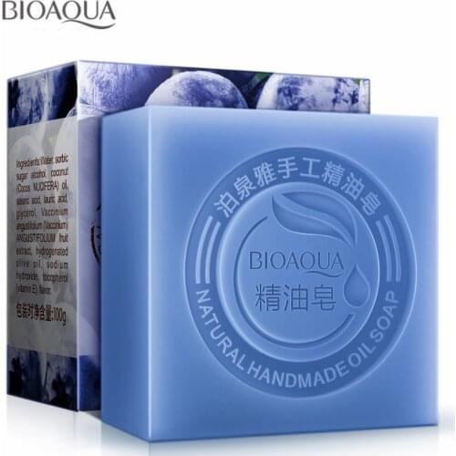 Blueberry Essential Oil Handmade Soap Acne Removal Blackhead Skin Whitening Deep Cleansing Face Wash Hair Care Bath Shower Soap