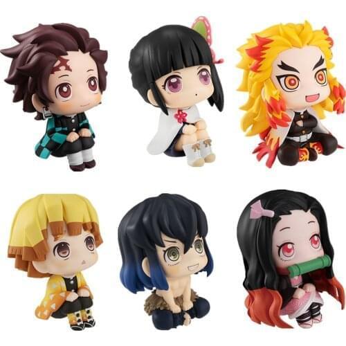 6PCS Anime Demon Slayer Figure PVC Kimetsu No Yaiba Action Figures Model Kamado Tanjirou Statue Collection Cartoon Kids Toy Gift