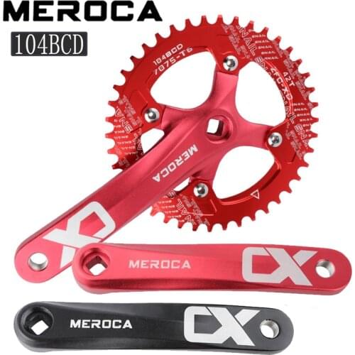 MEROCA Bike Crankset Aluminum Alloy Square Hole Crank 170mm 104bcd Chainring 32/34/36/38/40/42T MTB Crankset Fit Shimano Sram