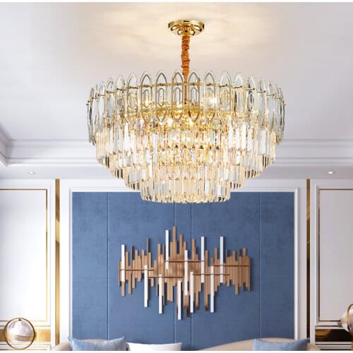 Modern Crystal Gold Chandelier Lighting LED Lamp Living Room Bedroom Decor Chandeliers Kitchen Island Indoor Light Fixtures