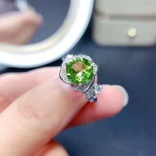 Fashion Wedding Rings Charm Rose Flower Design Inlay Green AAA Cubic Zircon Fine Jewelry For Women Wedding Valentines Day Gift