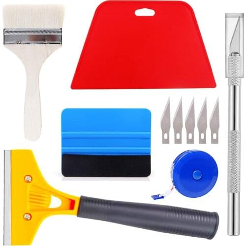 Wallpaper hanging kit wallpaper tool wallpaper smoothing tool with paint brush, wallpaper scraper, red scraper and tape measure