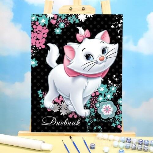 Cartoon Marie Cat Animail Coloring By Numbers Painting Set Oil Paints 40*50 Picture By Numbers Photo Handmade For Wholesale