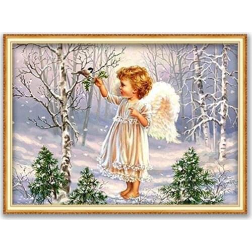 Region Angel DIY Cross Stitch Embroidery 11CT Kits Needlework Craft Set Printed Canvas Cotton Thread Home Decoration Hot Sell