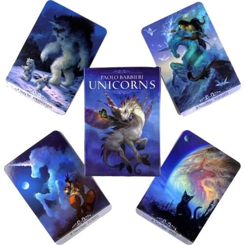 Unicorns Oracle Cards Leisure Party Table Game High Quality Fortune-telling Prophecy Tarot Deck With Guide Book