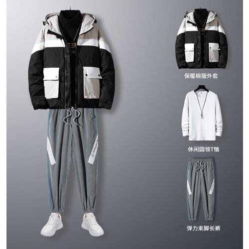 New mens suit fashion personality thick casual wear suit men winter warm hooded plus cotton thick coat
