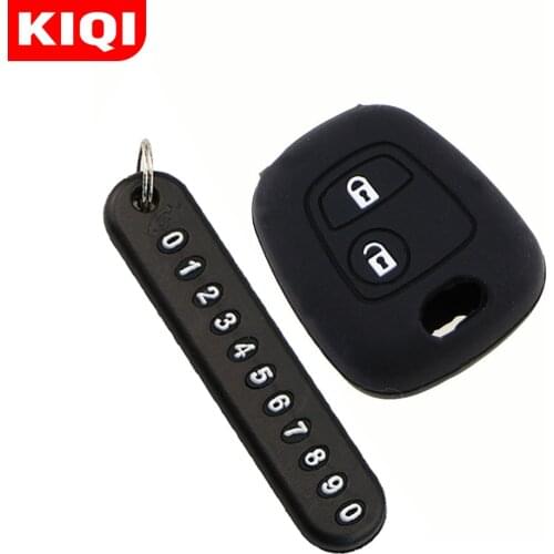 Silicone Car Key Cover Case Key Chain with Phone Number Card for Peugeot 206 307 207 408 for Citroen C2 C3 C4