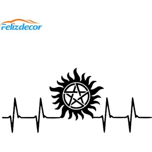 Supernatural Heartbeat Vinyl Sticker SPN Symbol Car Stickers Art Bumper Car Window Doors Decals Car Styling Decor White L424