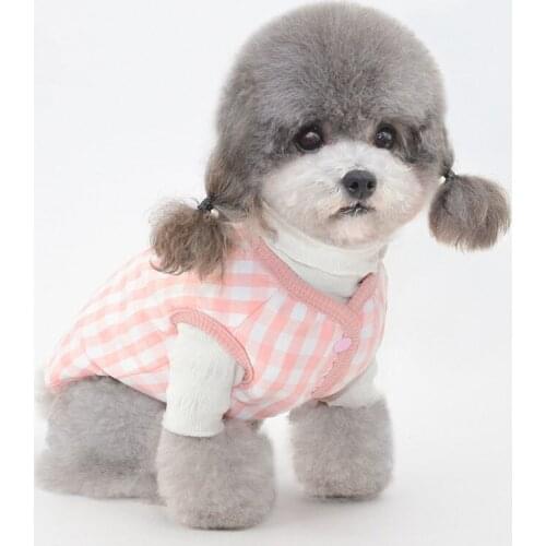 Warm Winter Dog Clothes Plaid Vest Reversible Dogs Jacket Coat Thick Outfit Pet Clothes for Small Dogs