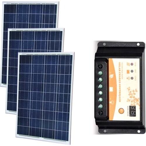 Waterproof Solaire Kit 300W Solar Panel 12v 100w 3 Pcs Solar Charge Controller 12v/24v 20A Caravan Car Camp Rv Motorhome Car