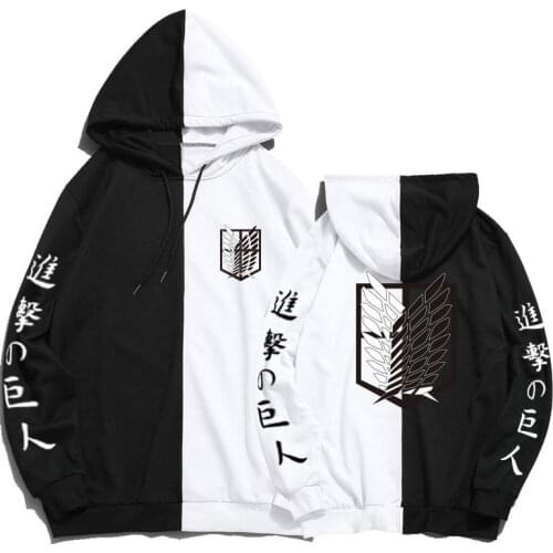 Japanese Streetwear Anime Attack On Titan Printing The Sharingan Hoodies Harajuku Hip Hop Patchwork Thin Pullover Sweatshirt top