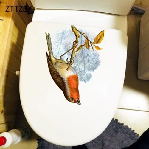 ZTTZDY 17.9×24.2CM Hand Drawn Robin Classical Art Wall Sticker Home Decoraiton WC Toilet Decal T2-1480