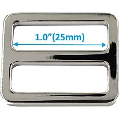 10pcs 1 inch DIY buckle Zinc Alloy Slider Tri-Glide Buttons Webbing Strap Tri Glide Silver Flat Adjustable Buckle Fasteners