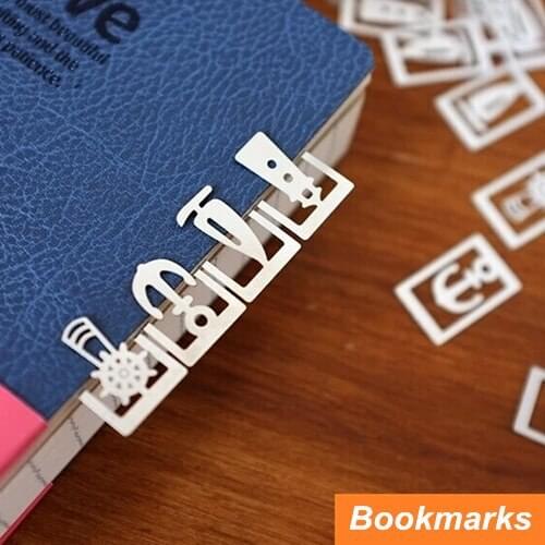 64 pcs in 3 box Reading Book Marker Stationery Beautiful Paper Clip papelaria School w45 Creative Cute 6408 Metal Bookmark