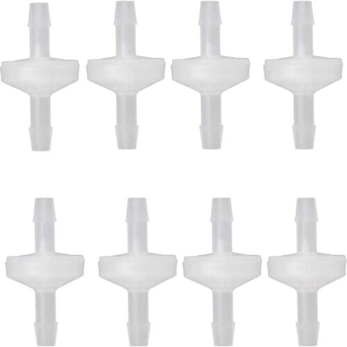 8 Pcs 1/4Inch Check Valve 6mm PVDF One Way Valve Inline Check Valve Non Return Check Valve for Fuel Gas Liquid Air