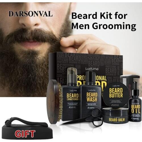 8 Pcs Beard Growth Kit Hair Growth Enhancer Thicker Oil Essentital Oil Facial Beard Care Set Nourishing Beard Best Gift For Man