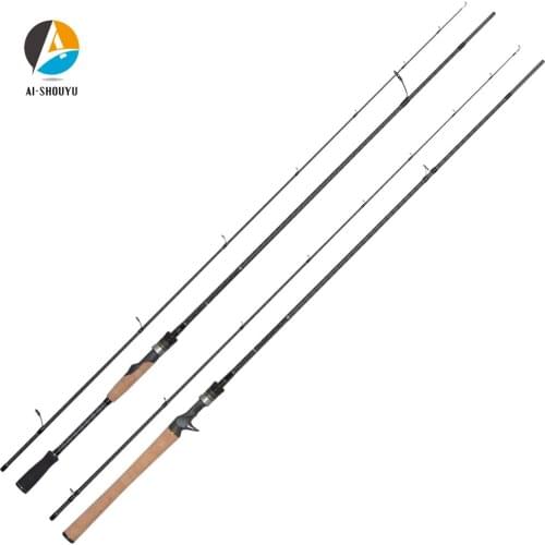 AI-SHOUYU Cross Carbon Fiber Lure Fishing Rod ML/M/MH Power Full Fuji Parts Fishing Rod 2 Sections Travel Hand Fishing Tackle