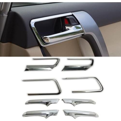 Car Styling For Toyota Land Cruiser Prado FJ 150 2014 2015 2016 ABS Chrome Interior Door Handle Cover Trims Protection Sticker
