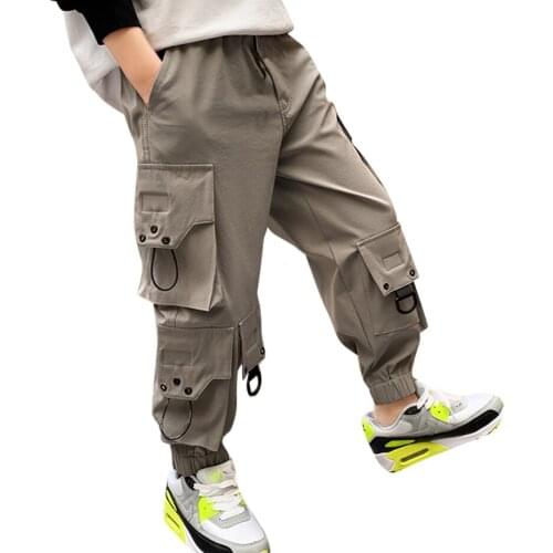 Big Girl Cargo Pants Solid Color Girls Trousers Casual Sport Pants For Children Spring Autumn Girls Clothing