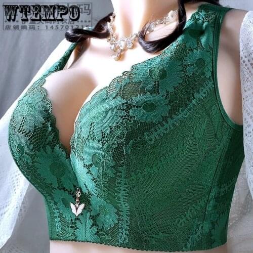 Push Up Bra for Women Plus Size Bras Underwear Wide Straps Wire Free Bralette Lingerie Women D E Plus Size Push Up Bras