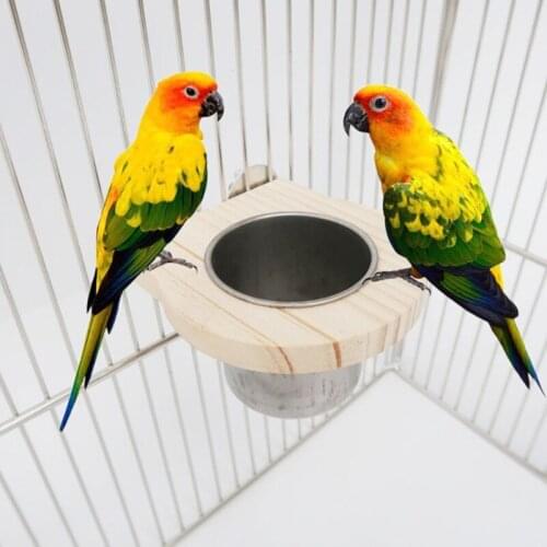 Parrot Feeding Cups with Clamp Bird Cage Hanging Food Water Bowl Stainless Steel Coop Cup Feeding Dish Feeder Cage Accessories