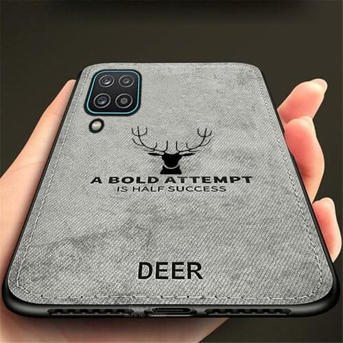 For Samsung Galaxy M32 Case 3D Deer Pattern Cloth Fabric Phone Cover Sumsung M 22 22M 2021 M325F 6.4'' Silicone Protection Coque