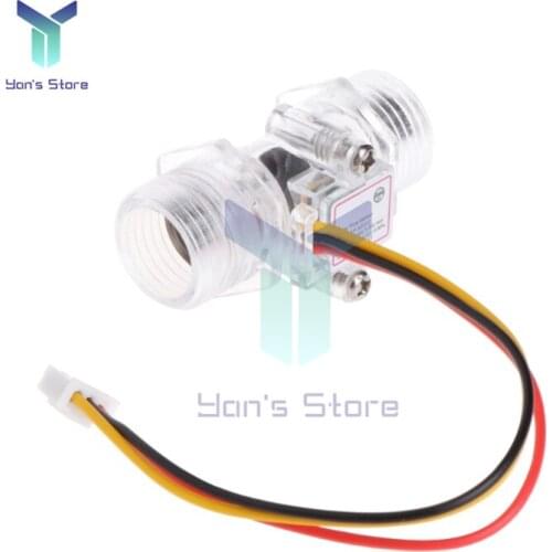DC 5V 12V DN15 Water Flow Sensor water Flow Meter Plastic Measurement Hall Flow Sensor Indicator G1/2 inch Copper Transparent