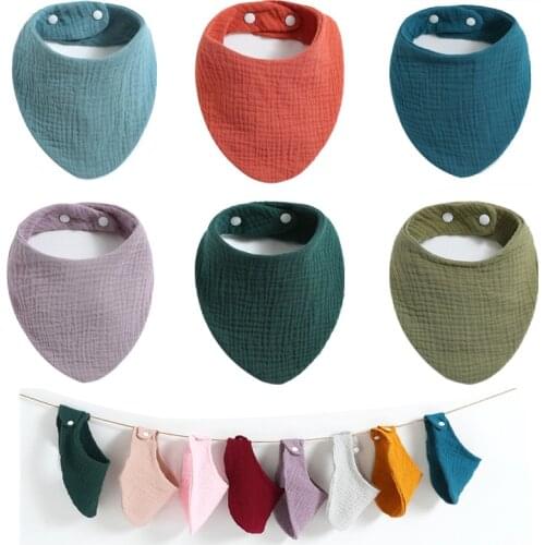 Baby Muslin Gauze Bandana Bibs Newborn Feeding Infant Teething Bibs Cartoon Saliva Towel Boys Girls Burp Cloth Baby Stuff