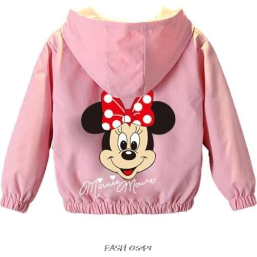 Mickey Mouse Minnie Childrens Clothing Cartoon Elsa Jacket Kids Girl Baby Outing Clothes Jacket Children Zipper Cardigan Jacket
