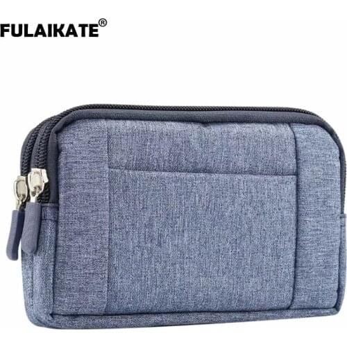 FULAIKATE 6.3" Denim Horizontal Universal Waist Bag for Samsung Galaxy Note9 S8 S9 Plus Sports Phone Pouch for Samsung A9 A8