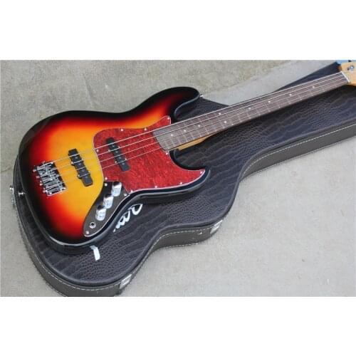 Seigong manufacturing classic 4 string bass electric guitar, sun color body, red armor plate, free delivery