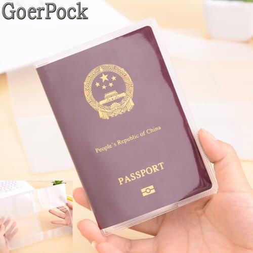 2pc Travel Waterproof Dirt Passport Holder Cover Wallet Transparent PVC ID Card Holders Business Credit Card Holder Case Pouch