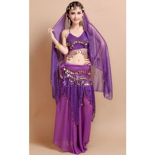 2017 New Belly Dance Costume Bollywood Costume Indian Dress Bellydance Dress Womens Belly Dancing Costume Sets Tribal