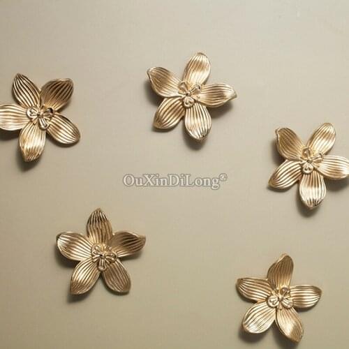 Creative Flower Design 10PCS European Brass Furniture Handles Drawer Pulls Cupboard Wardrobe Kitchen Cabinet Pens Knobs&Handles