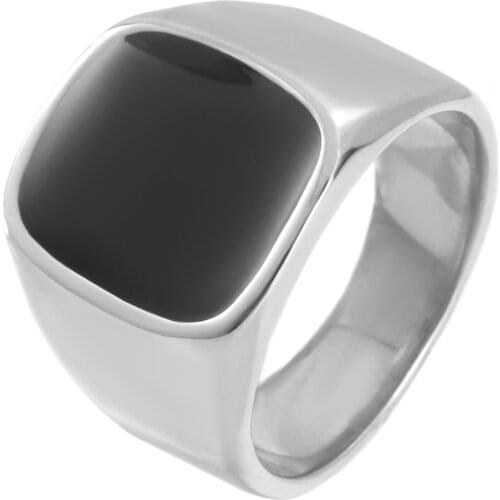 Support Dropship Size 7-14 newest Ring 316L Stainless Steel Jewelry Square Polish Ring For Gift