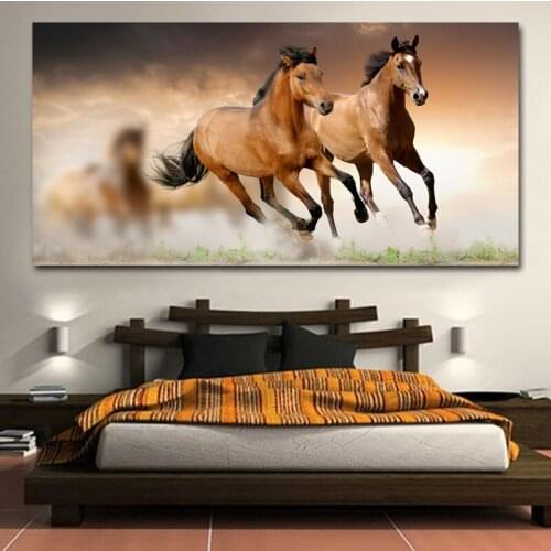 Modular Picture Home Decoration 1 Piece Animal Horse Painting Wall Artwork Modern Canvas Print For Living Room Landscape Poster