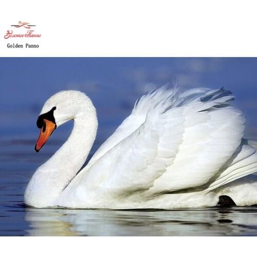 Craft White swan 5D DIY Diamond Painting Cross stitch Animal Diamond Embroidery Mosaic pattern Home deco