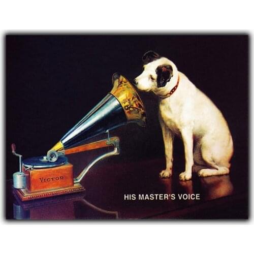 His Masters Voice Large Steel Door Retro Metal Tin Sign Plaque Poster Wall Decor Art Shabby Chic Gift