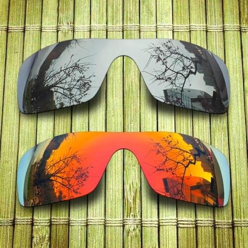 Polarized Replacement Lense For-Oakley Batwolf Sunglasses Frame True Color Mirrored Coating - Chrome & Red Combine Options