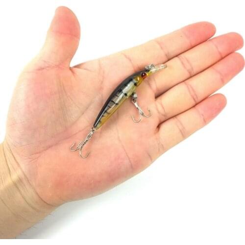 HiUmi 1PC Colorful Artificial Fishing Lures Hard Minnow Swim Bait Sinking LuresTreble Hooks Tackle 7cm 3.9g