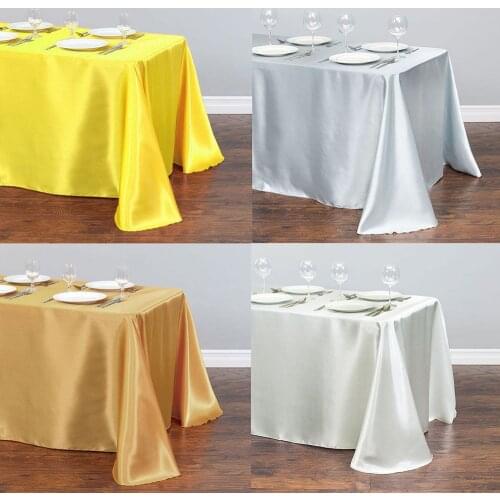 Rectangular Table Cloth Wedding Decoration Satin Tablecloth for Birthday Banquet Festival Party Supply Dining Table Cover Decor